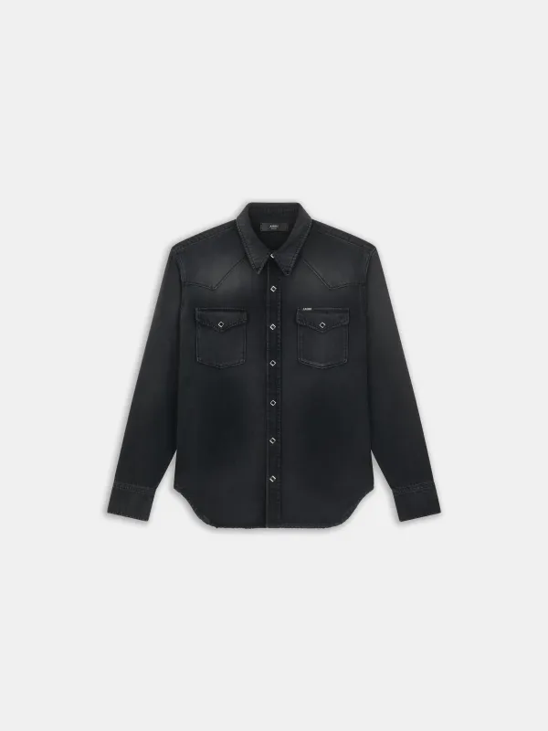 WESTERN DENIM LONG SLEEVE SHIRT - Midnight made by AMIRI