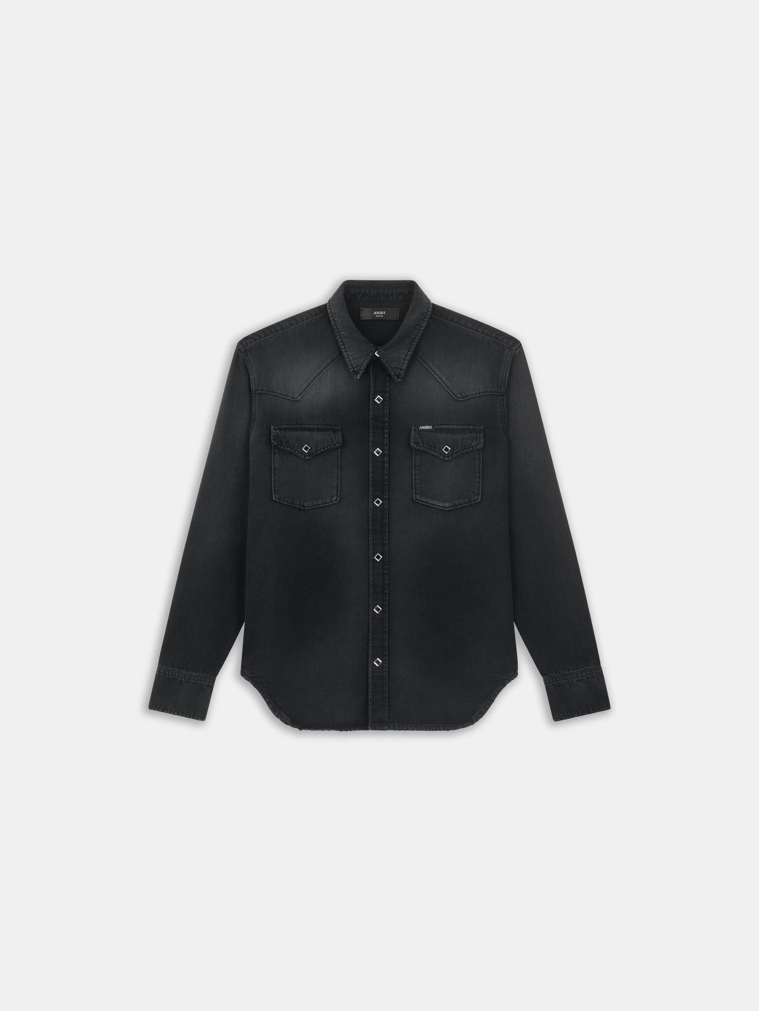 WESTERN DENIM LONG SLEEVE SHIRT - Midnight sold by AMIRI