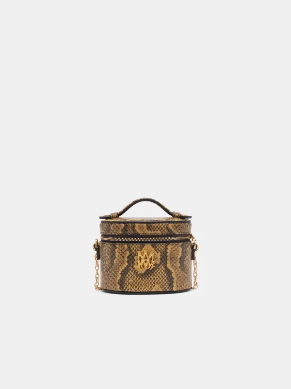 WOMEN - WOMEN'S PYTHON EMBOSSED NANO VANITY BAG - Brown made by AMIRI