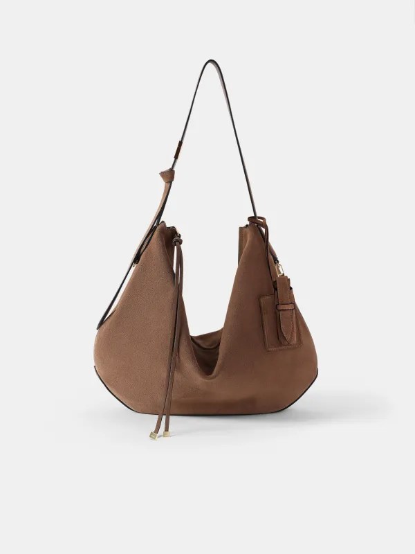 WOMEN - WOMEN'S SUEDE BISCOTTO SHOULDER BAG - Brown made by AMIRI