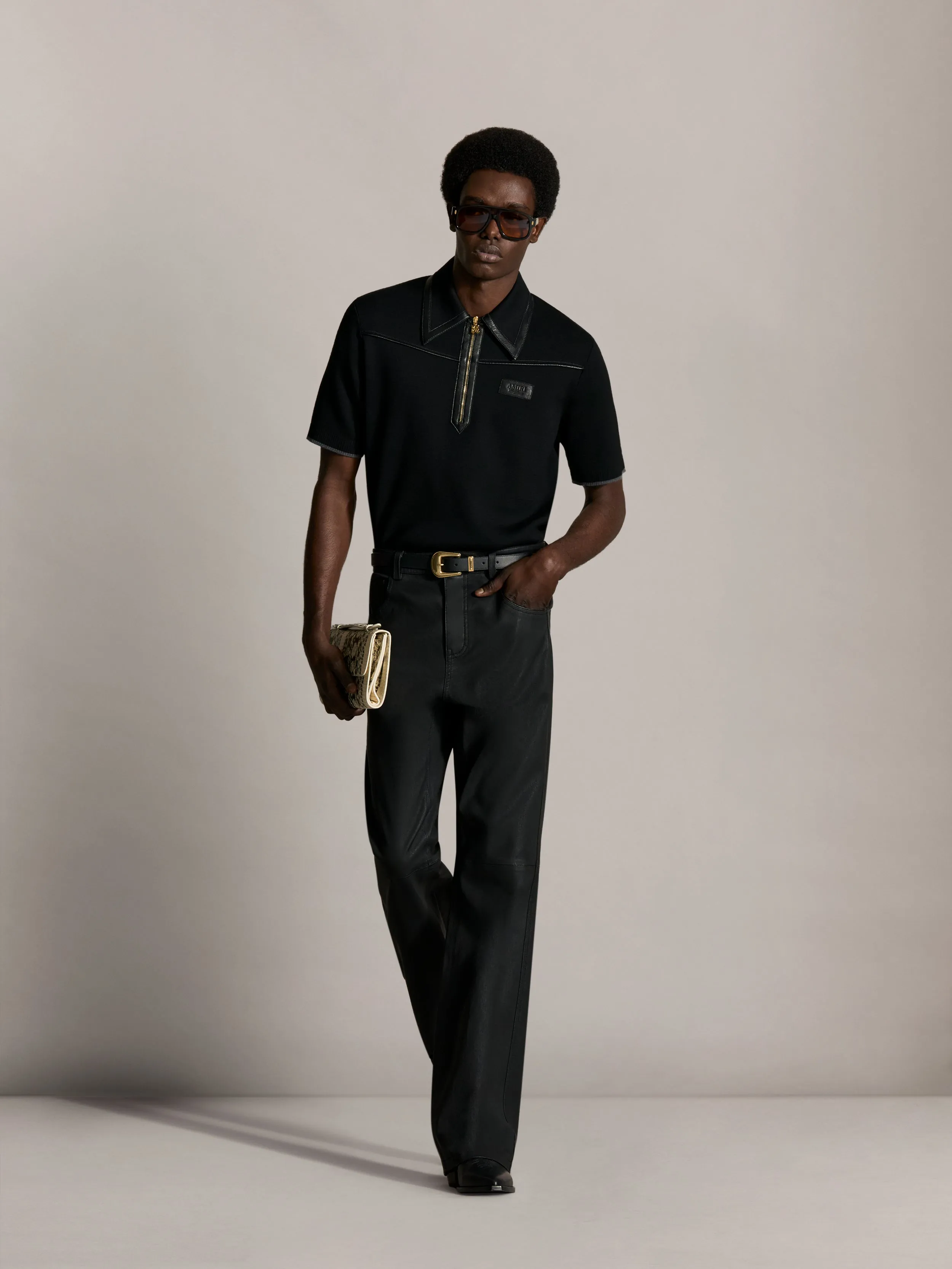 VINTAGE CUT LEATHER PANT - Black sold by AMIRI product image thumbnail 2