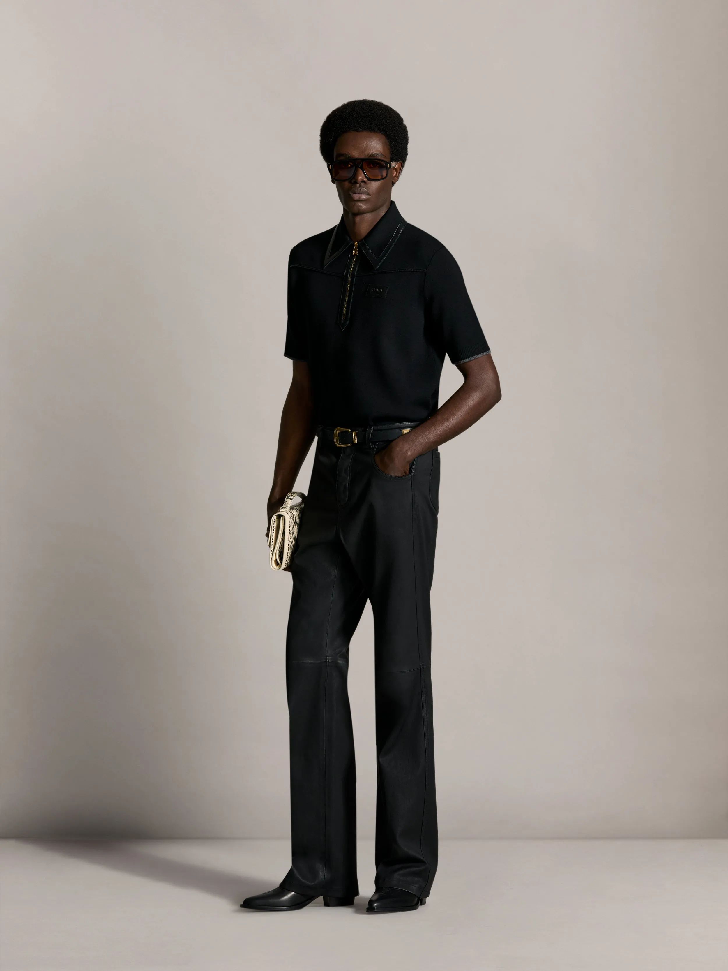 VINTAGE CUT LEATHER PANT - Black sold by AMIRI product image thumbnail 3