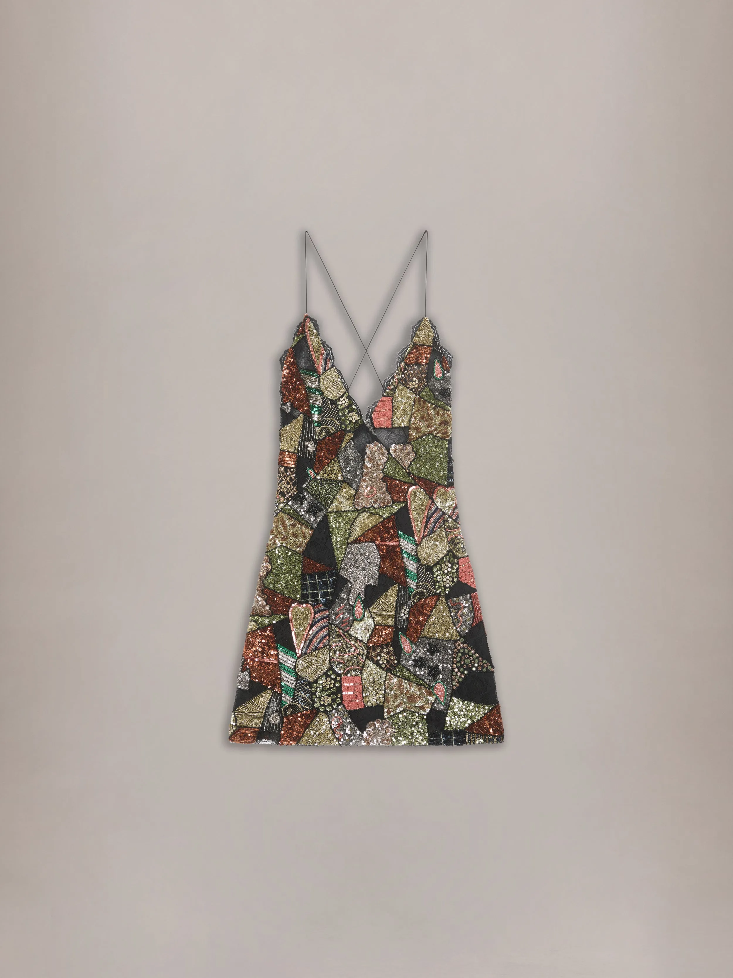 WOMEN - WOMEN'S EMBELLISHED MINI DRESS - Black sold by AMIRI
