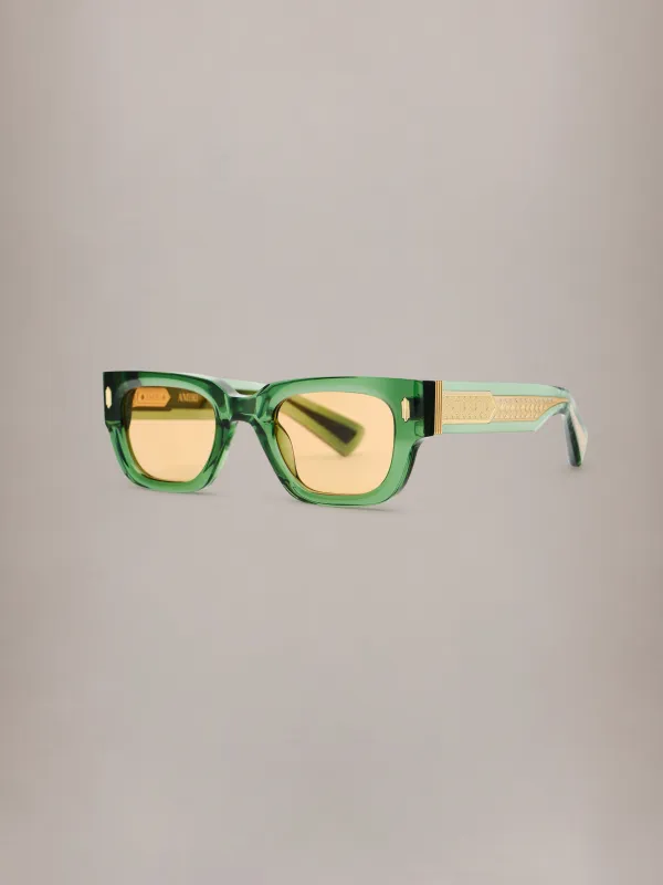 VENICE EXPOSED CORE WIRE - Transparent Green Brown Gold made by AMIRI