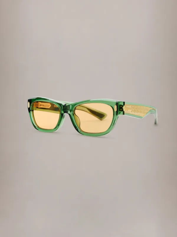BEVERLY EXPOSED CORE WIRE - Transparent Green Brown Gold made by AMIRI