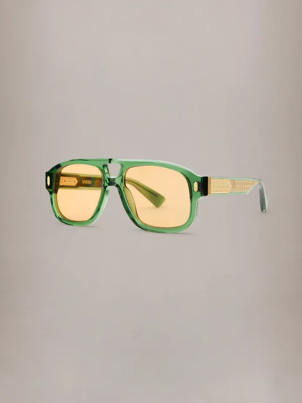 WILSHIRE EXPOSED CORE WIRE - Transparent Green Brown Gold made by AMIRI