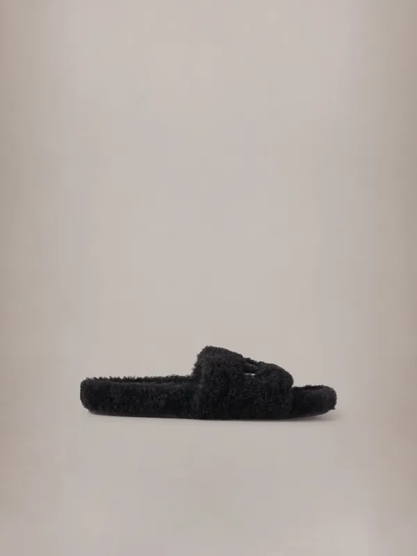 AMIRI SHEARLING SLIDE - Black made by AMIRI