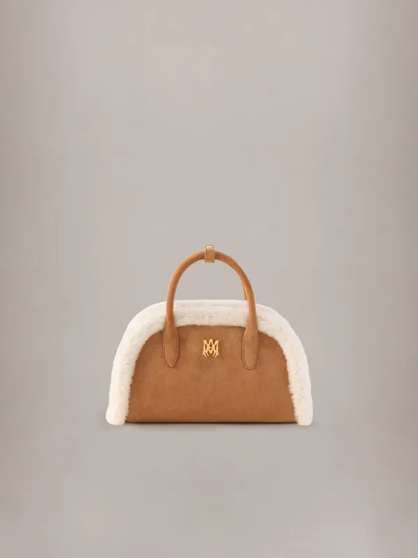 WOMEN - WOMEN'S SHEARLING MA BOWLING BAG - Sand made by AMIRI
