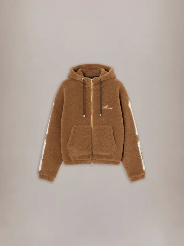 BONES FLEECE ZIP HOODIE - Golden Glow made by AMIRI