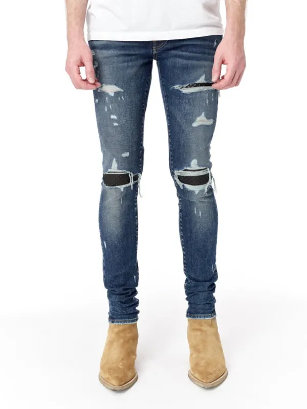 Quilted Leather Jean Animation Classic - Deep Indigo made by AMIRI