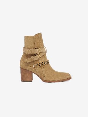 WOMEN - WOMEN'S SQUARE TOE JODHPUR CHAIN BOOT - COGNAC sold by AMIRI