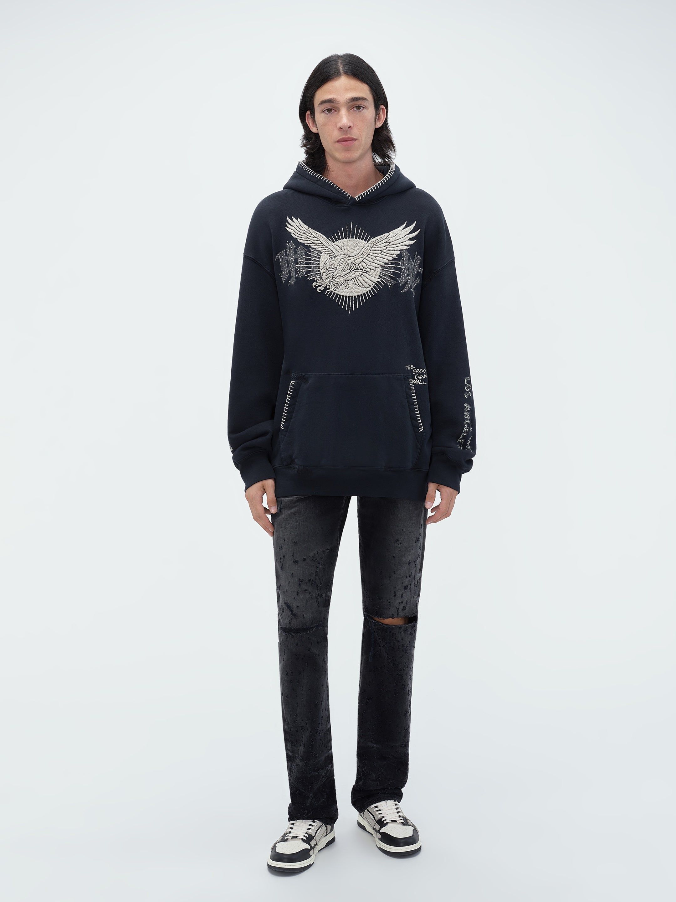 TGCW CRYSTAL EAGLE HOODIE - VINTAGE BLACK sold by AMIRI product image thumbnail 2