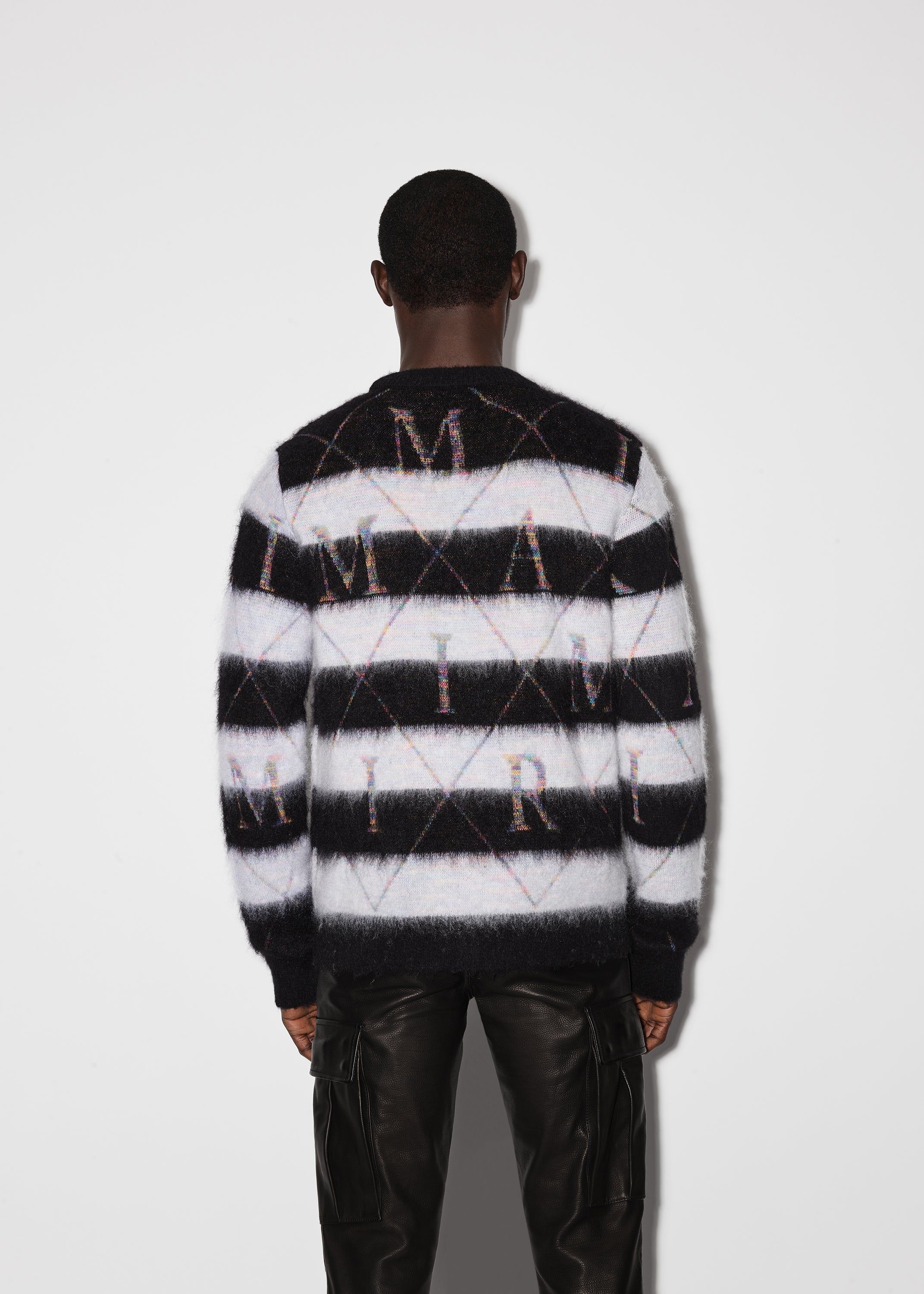 AMIRI ARGYLE STRIPE CREW - BLACK / WHITE sold by AMIRI product image thumbnail 4