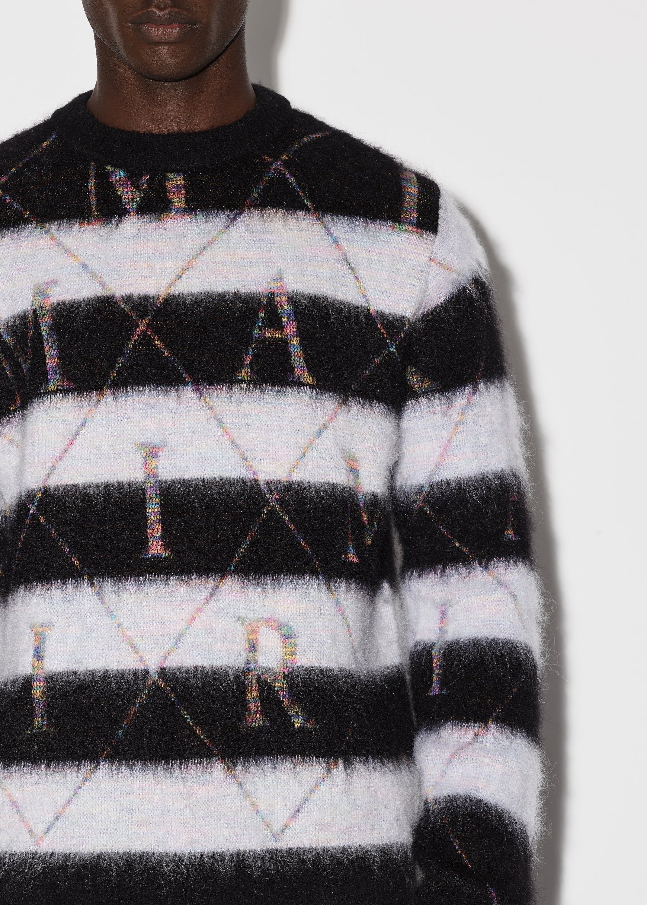 AMIRI ARGYLE STRIPE CREW - BLACK / WHITE sold by AMIRI product image thumbnail 5