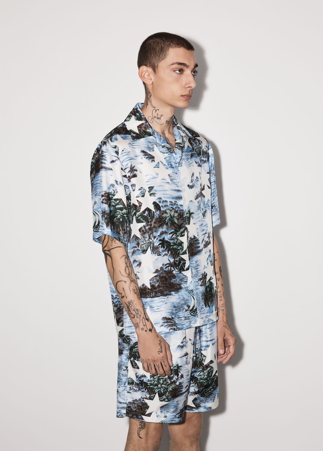 TROPICAL STAR CAMP SHIRT - BLUE sold by AMIRI product image thumbnail 4