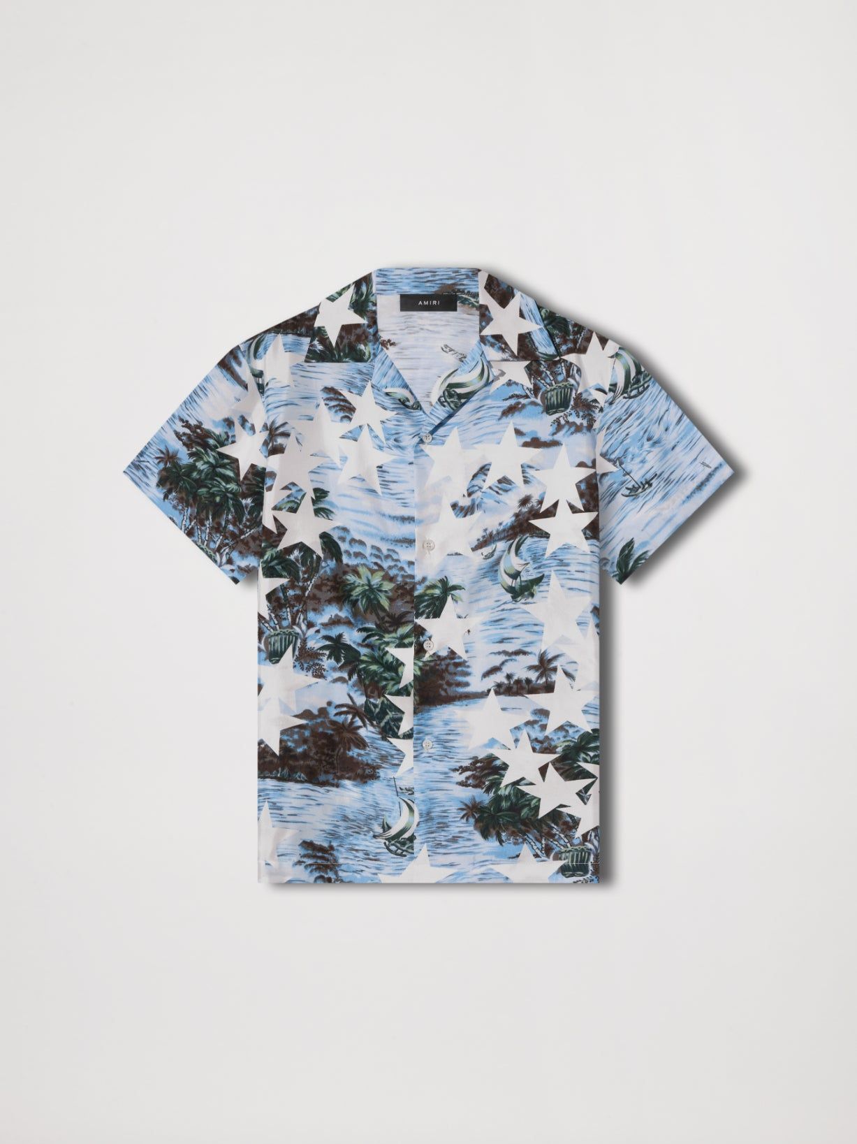 TROPICAL STAR CAMP SHIRT - BLUE sold by AMIRI