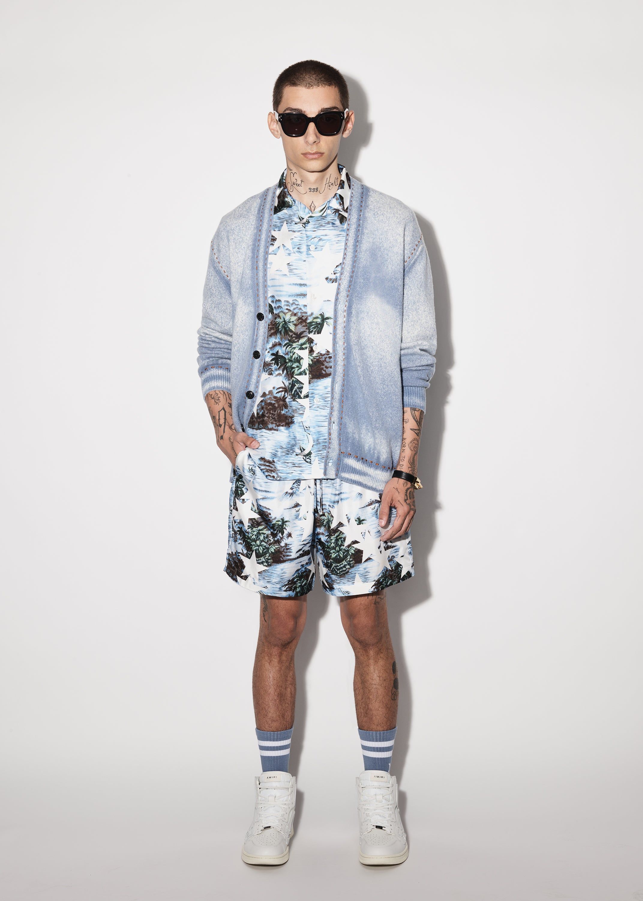 TROPICAL STAR CAMP SHIRT - BLUE sold by AMIRI product image thumbnail 2