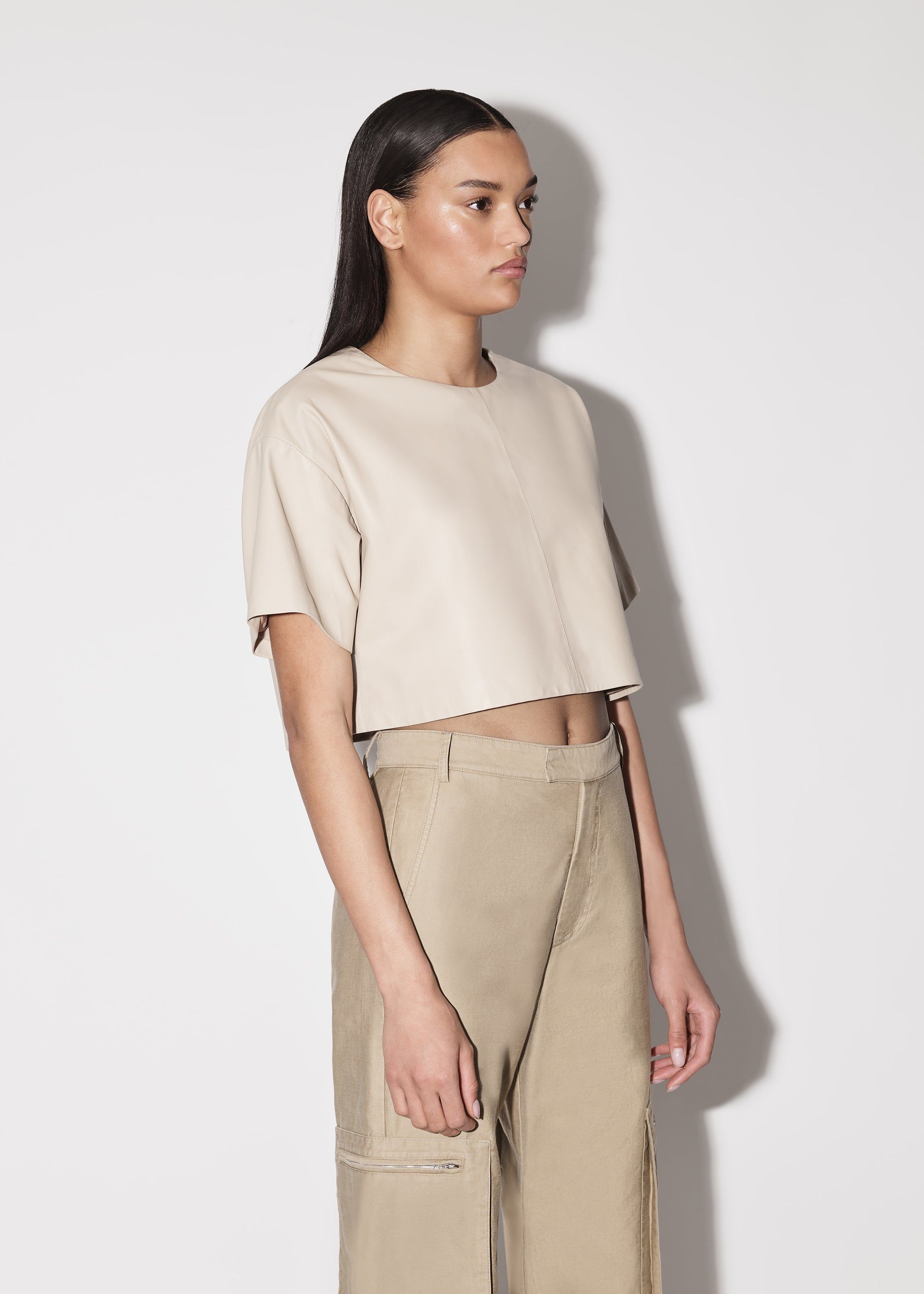 WOMEN - CROPPED TEE - LIGHT KHAKI sold by AMIRI product image thumbnail 4