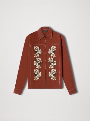 HIBISCUS ZIP SHIRT - CLAY made by AMIRI