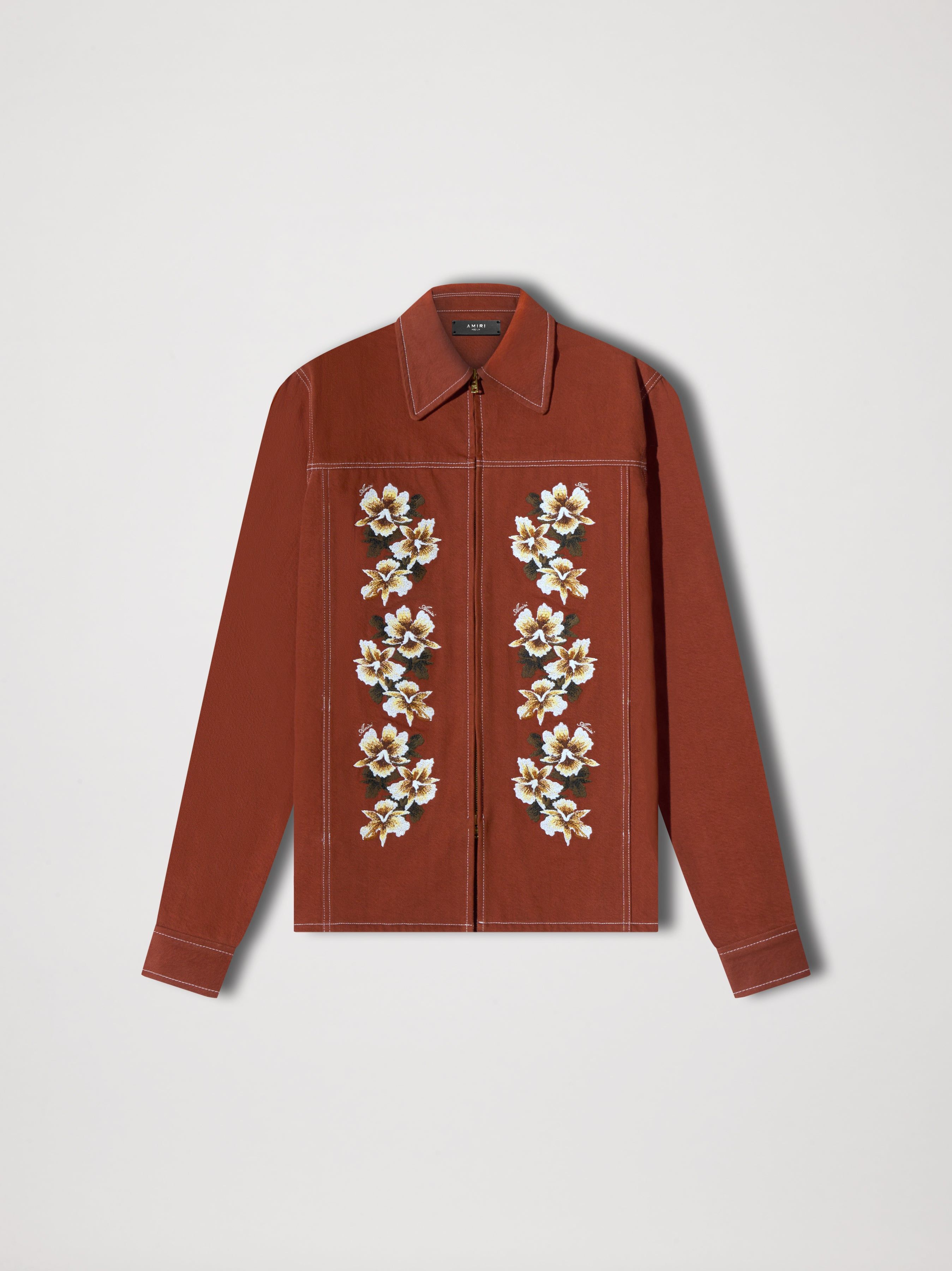 HIBISCUS ZIP SHIRT - CLAY sold by AMIRI