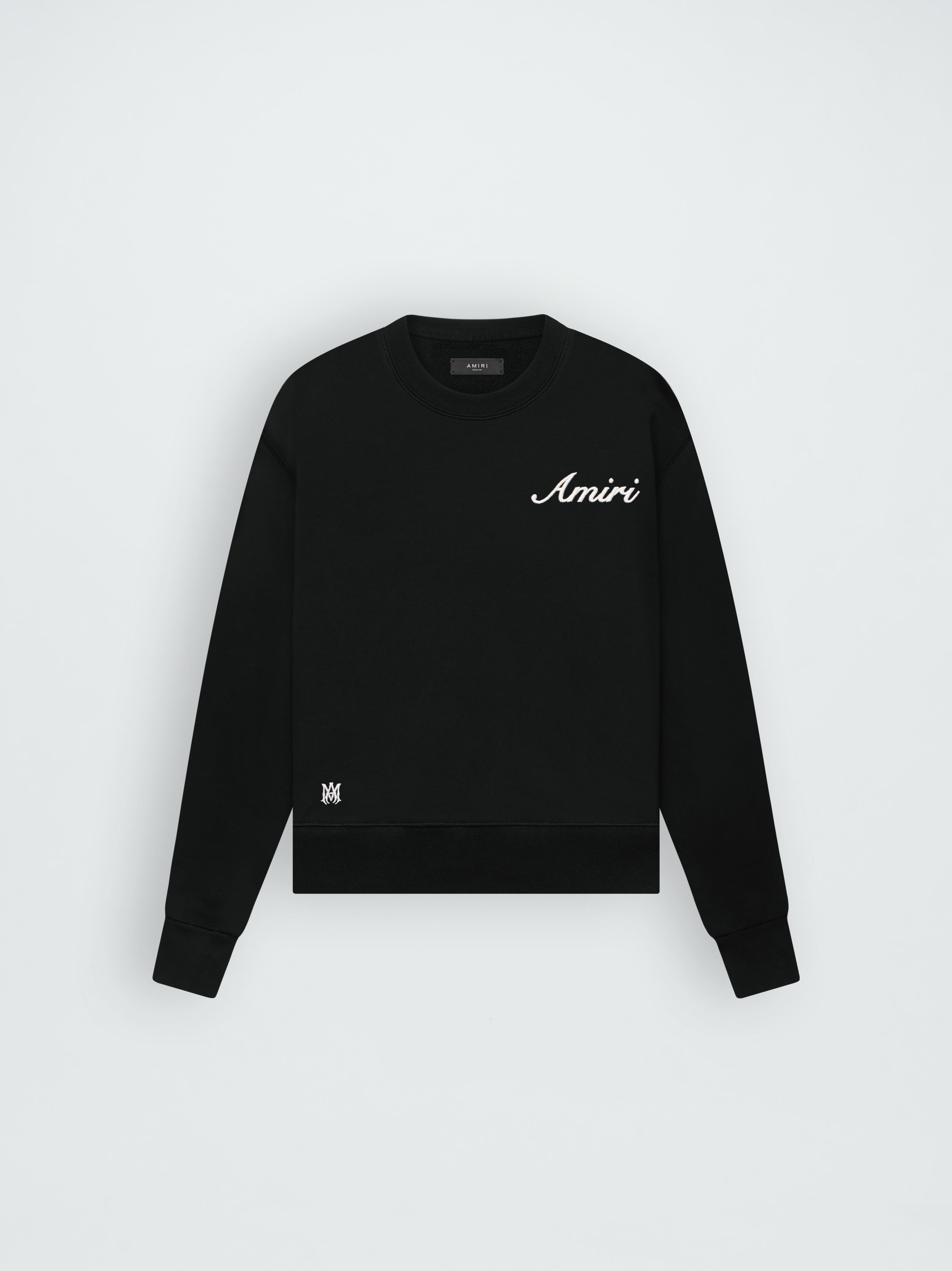 SCRIPT LOGO CREW - BLACK sold by AMIRI