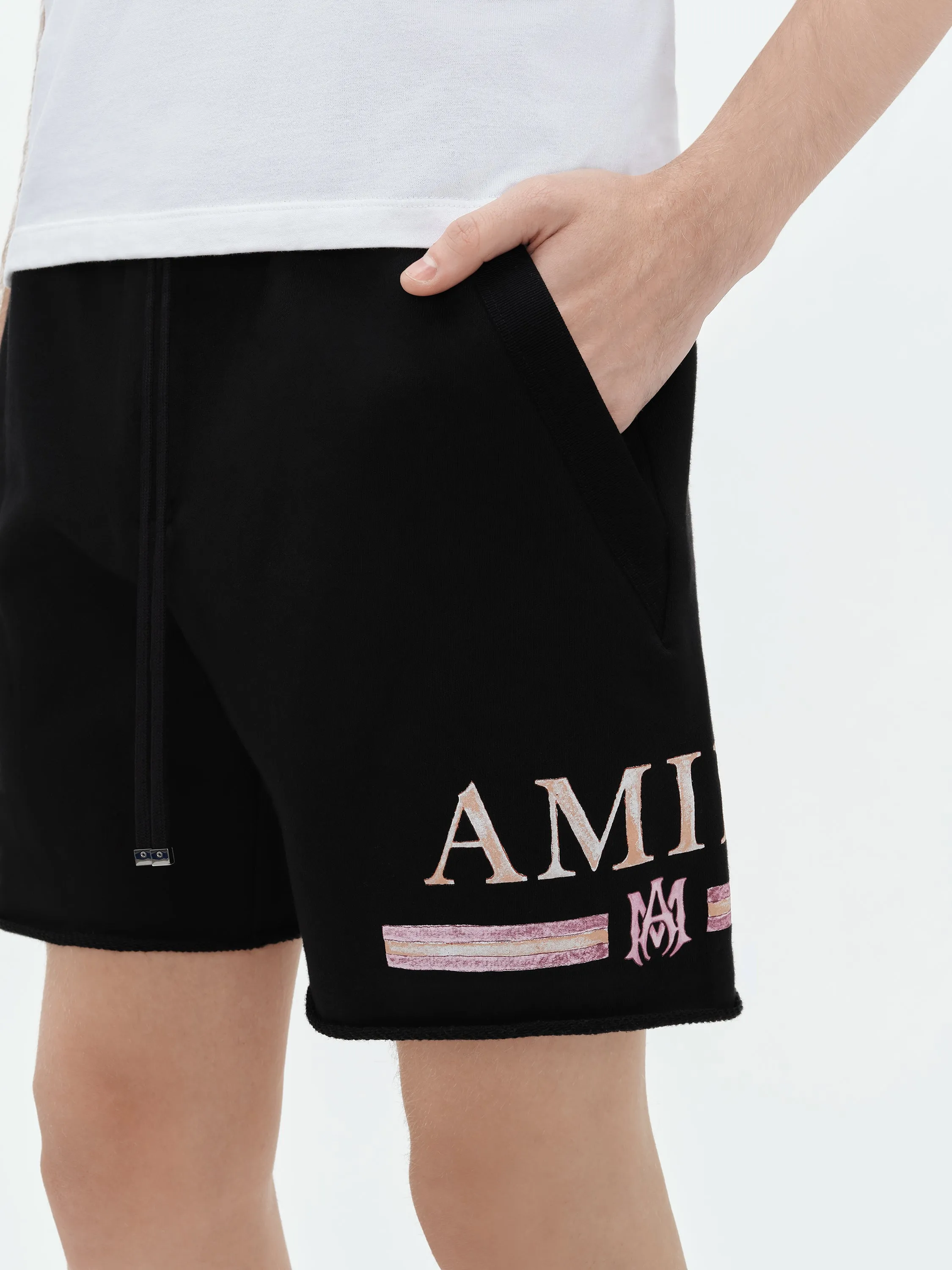 MA WATERCOLOR BAR SWEATSHORT - Black sold by AMIRI product image thumbnail 4