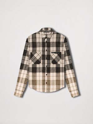 DIP DYE PLAID SHIRT - TAN made by AMIRI