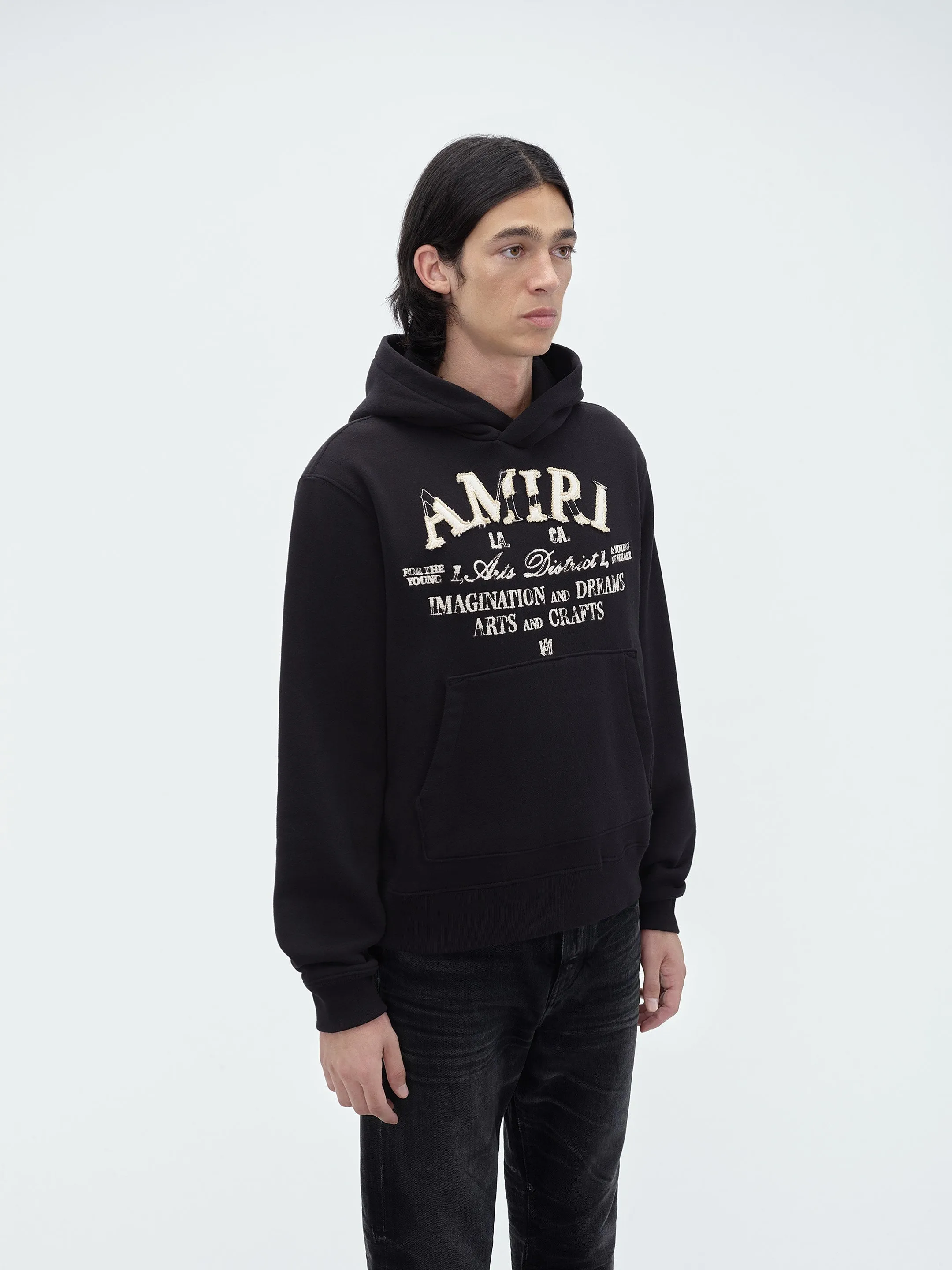 DISTRESSED ARTS DISTRICT HOODIE - Black sold by AMIRI product image thumbnail 4
