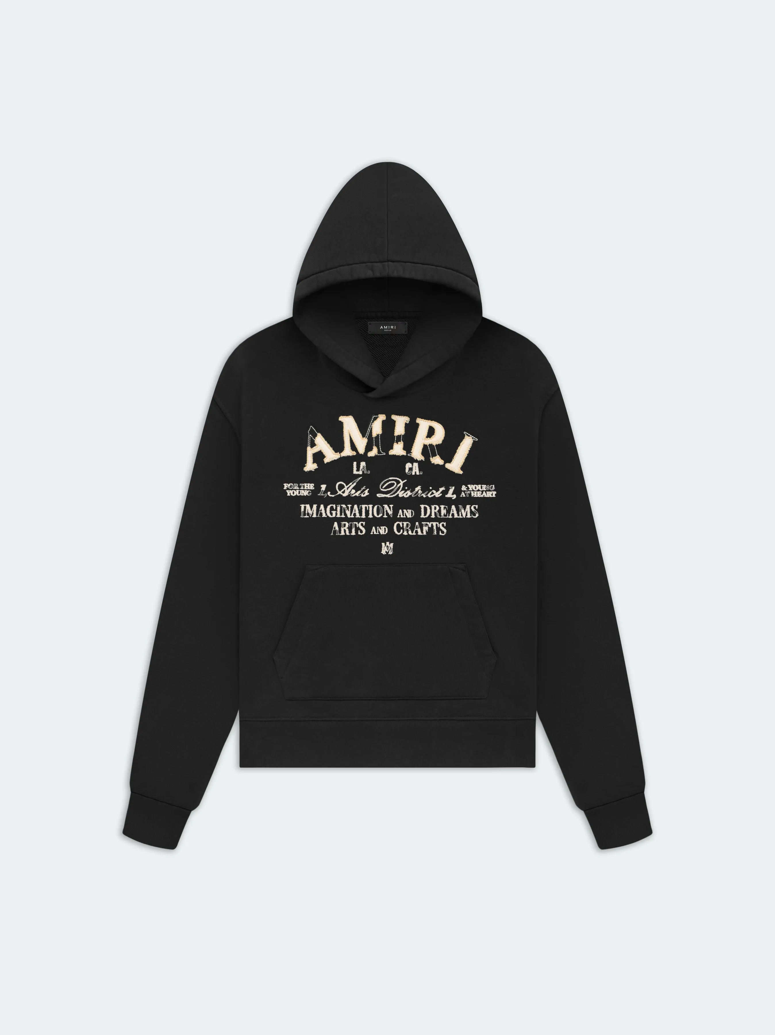 DISTRESSED ARTS DISTRICT HOODIE - Black sold by AMIRI
