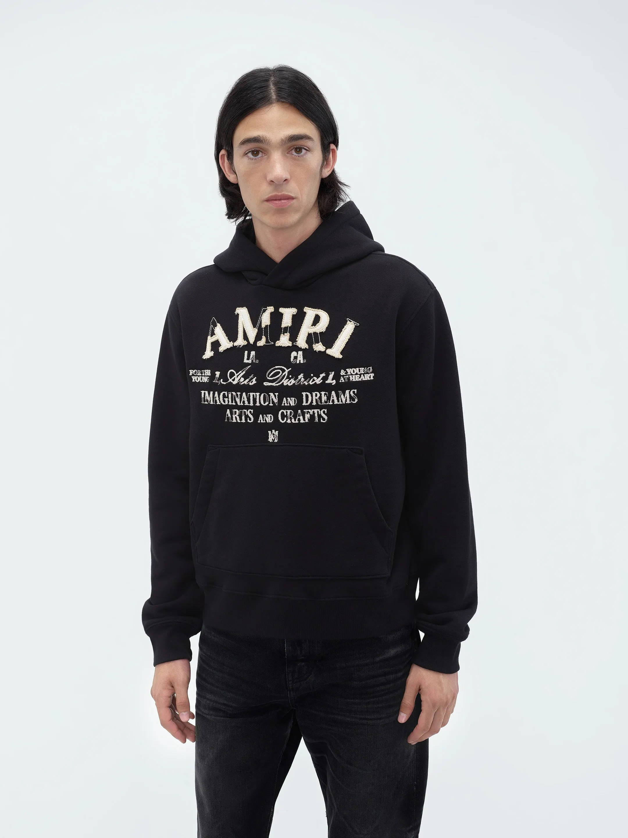 DISTRESSED ARTS DISTRICT HOODIE - Black sold by AMIRI product image thumbnail 3