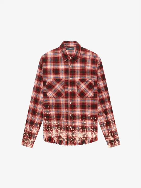 Bleached Flannel - Red made by AMIRI