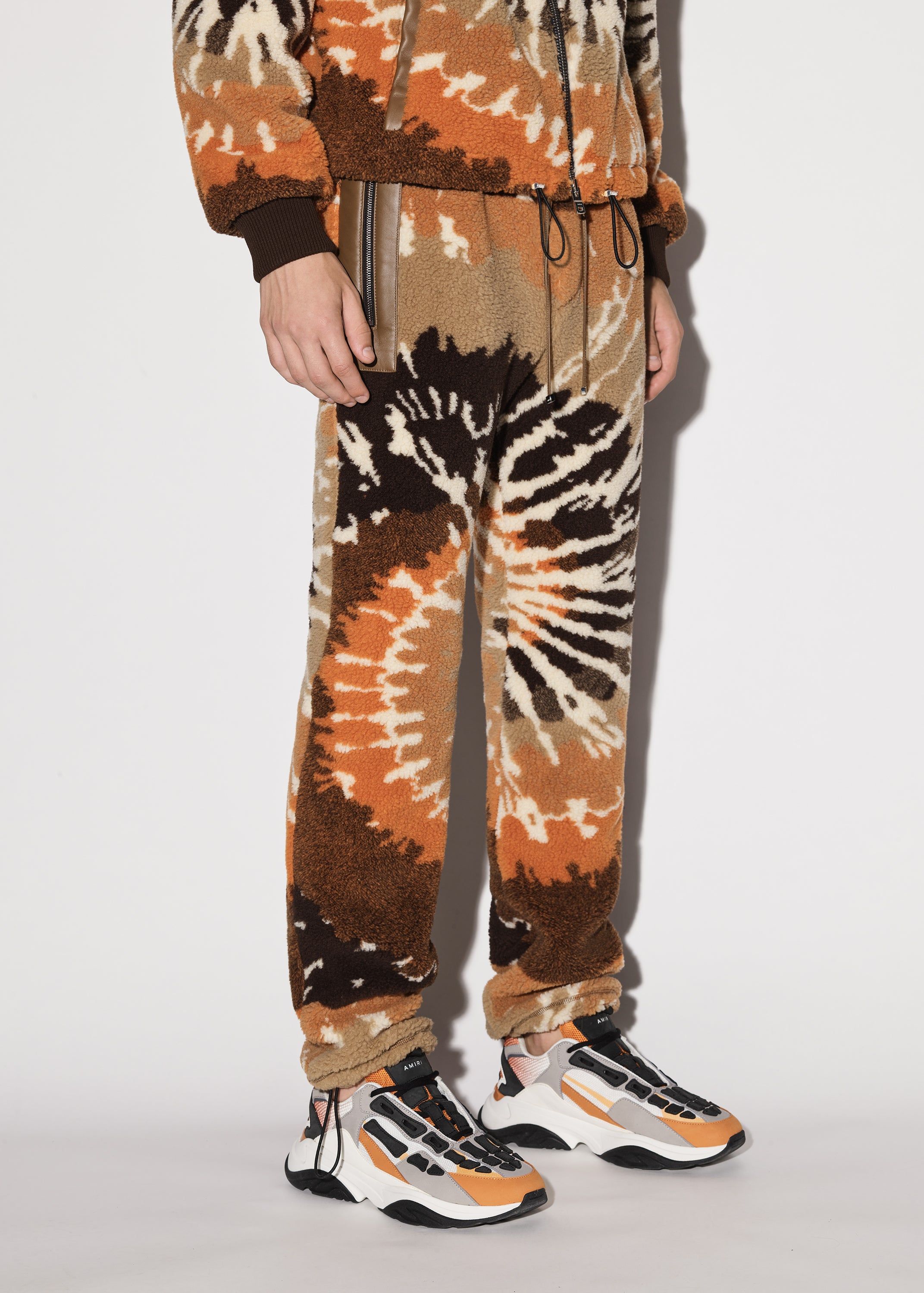 TIE DYE POLAR FLEECE PANTS - ORANGE / BLACK sold by AMIRI product image thumbnail 3