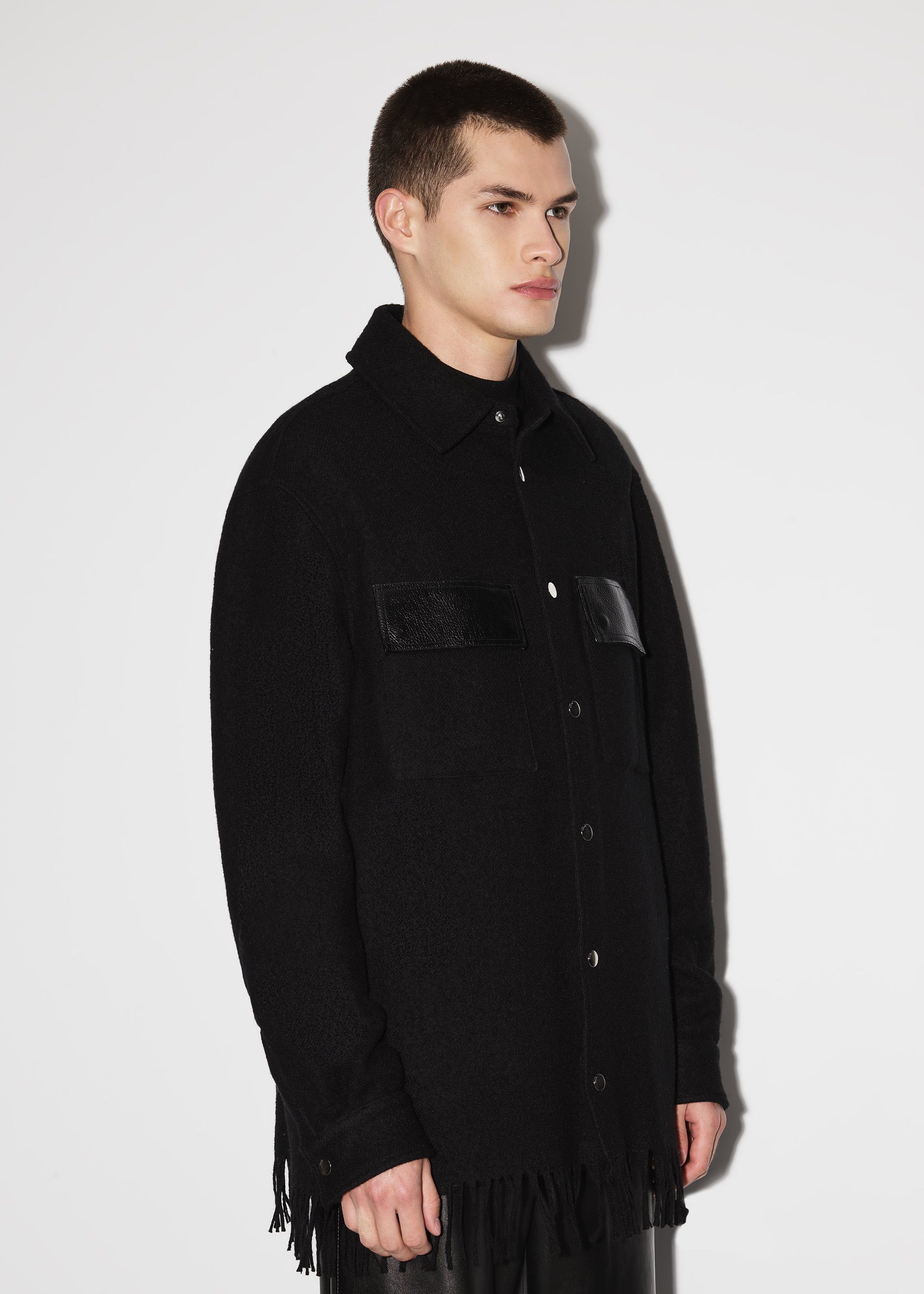 BUTTON FRINGE PADDED OVERSHIRT - BLACK sold by AMIRI product image thumbnail 4