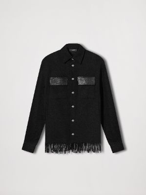 BUTTON FRINGE PADDED OVERSHIRT - BLACK made by AMIRI