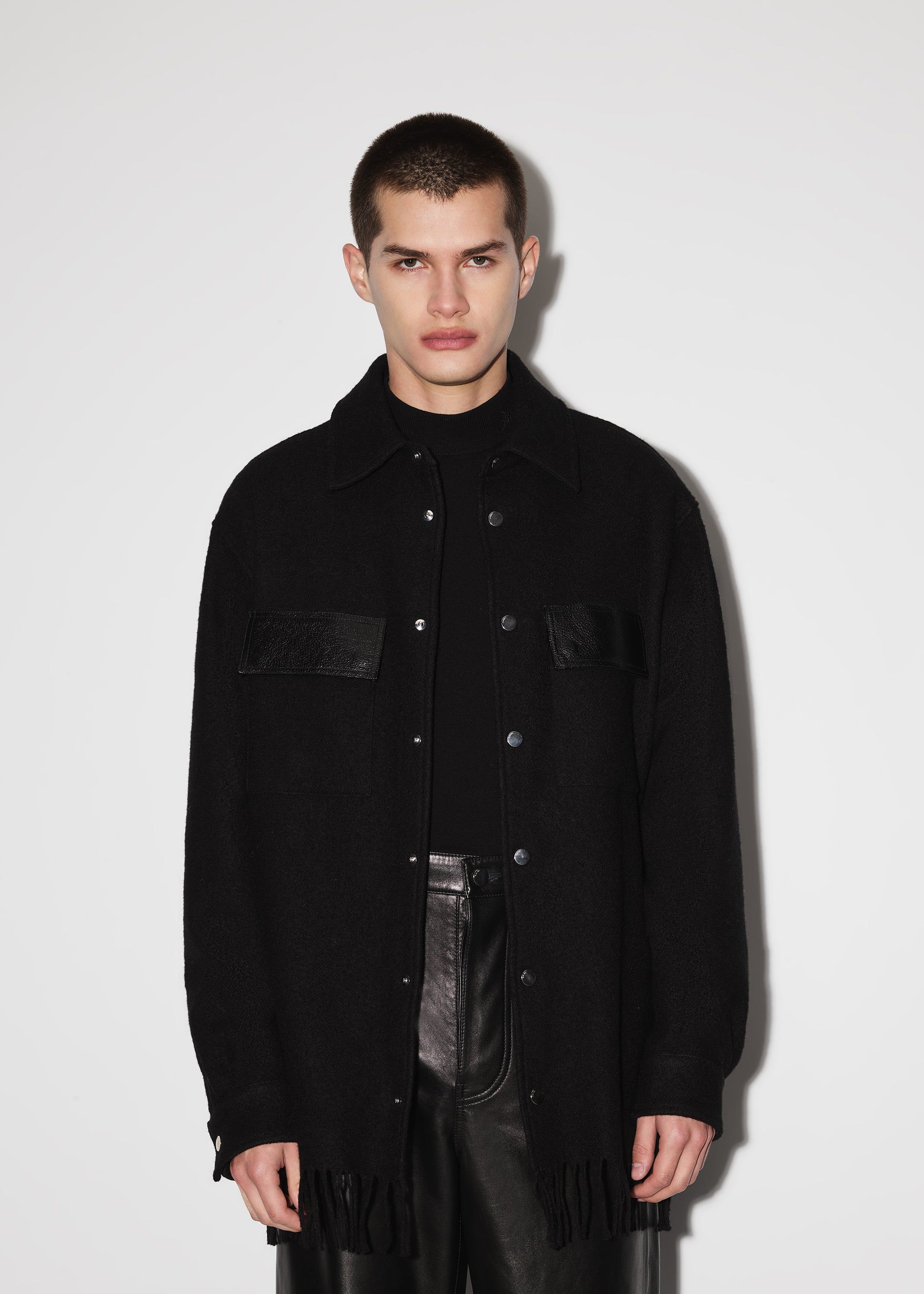 BUTTON FRINGE PADDED OVERSHIRT - BLACK sold by AMIRI product image thumbnail 3