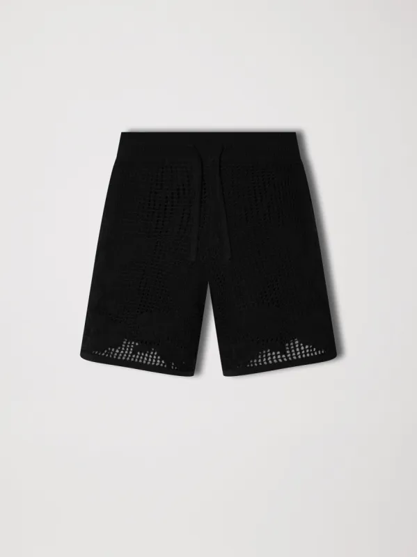 FLORAL MESH KNIT SHORT - BLACK sold by AMIRI