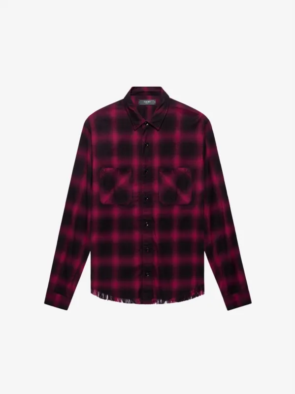 Core Shadow Plaid - Burgundy made by AMIRI