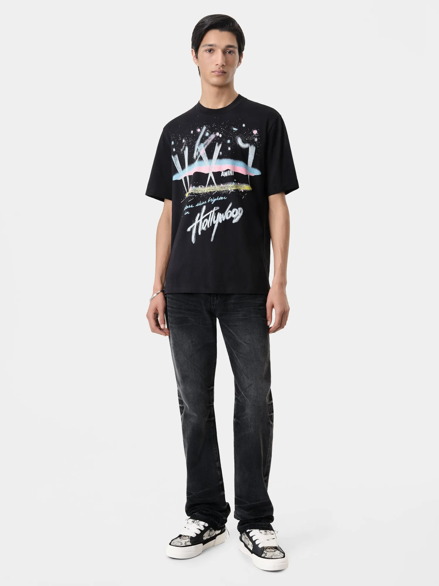 HOLLYWOOD LIGHTS TEE - Black sold by AMIRI