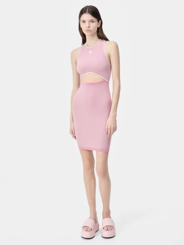 WOMEN - WOMEN'S MA SEAMLESS CUT-OUT MINI DRESS - Flamingo Pink sold by AMIRI