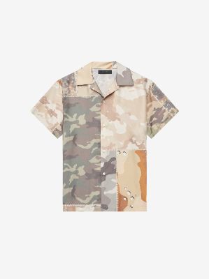 PATCHWORK CAMO SHORT SLEEVE SHIRT - Camo sold by AMIRI