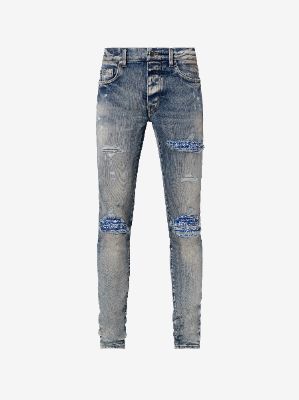 MX1 LEATHER BANDANA JEAN - CLAY INDIGO sold by AMIRI