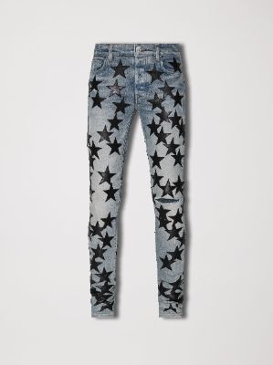 CHEMIST LEATHER STARS JEAN - CLAY INDIGO sold by AMIRI