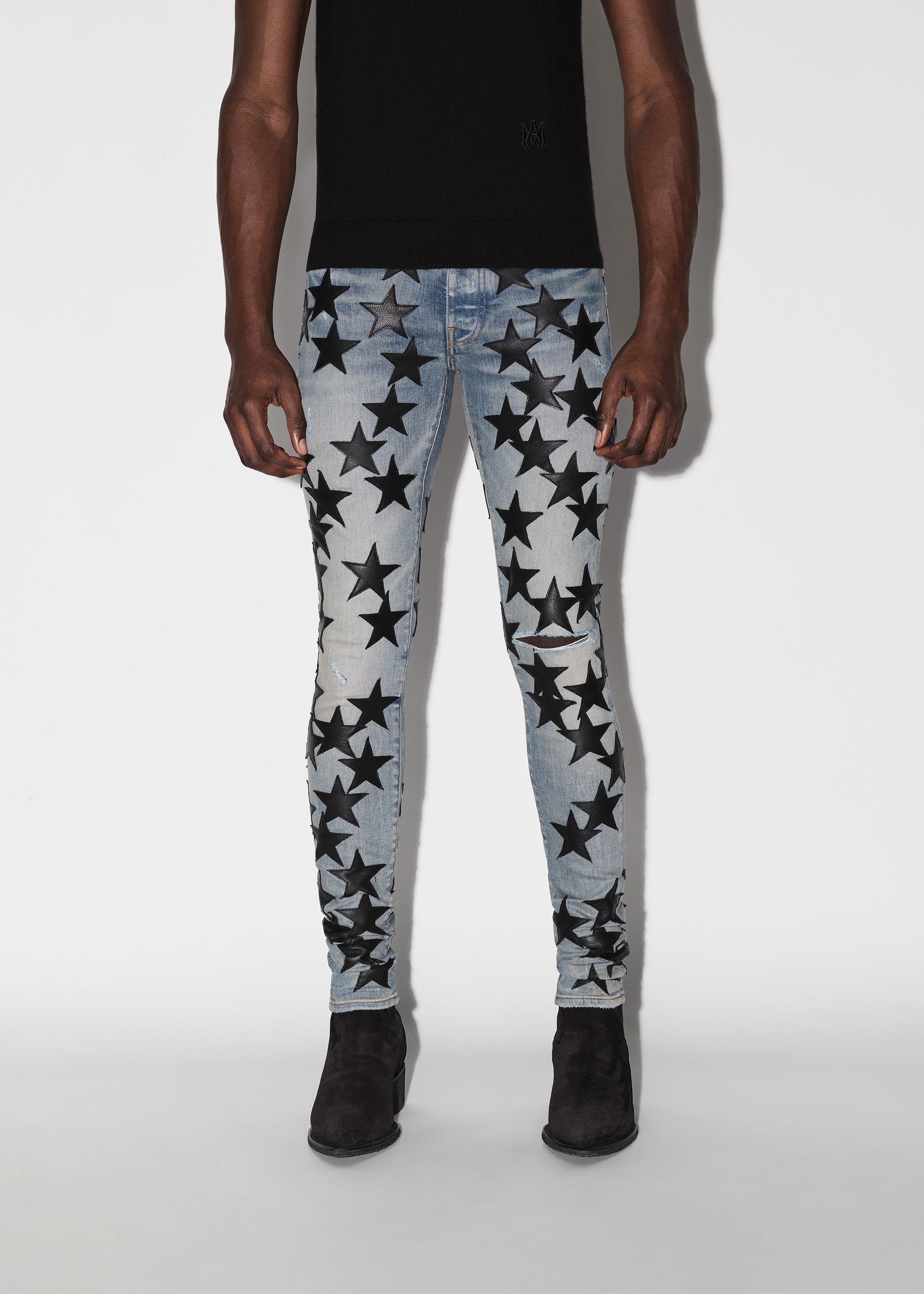 CHEMIST LEATHER STARS JEAN - CLAY INDIGO sold by AMIRI product image thumbnail 2