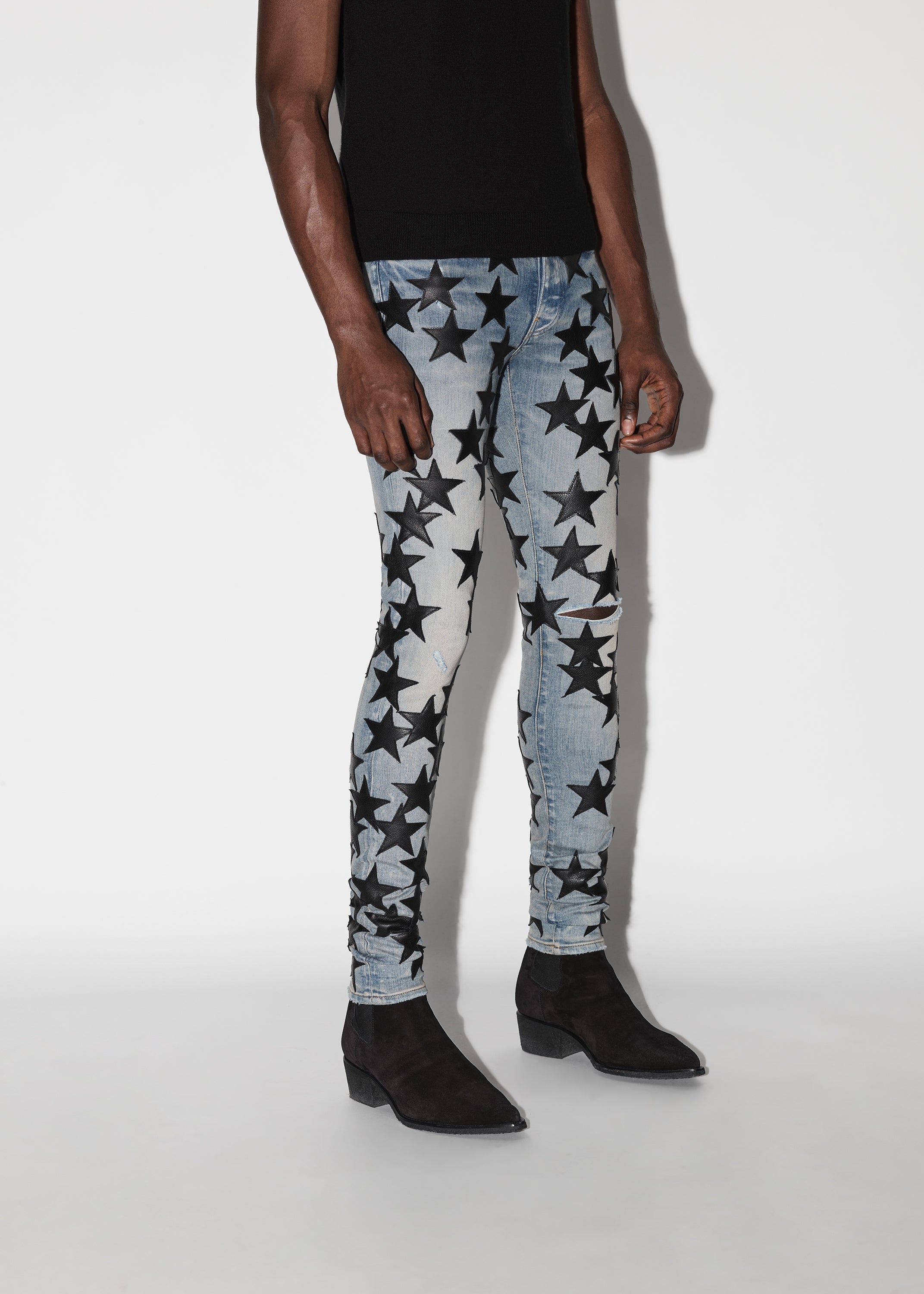 CHEMIST LEATHER STARS JEAN - CLAY INDIGO sold by AMIRI product image thumbnail 3