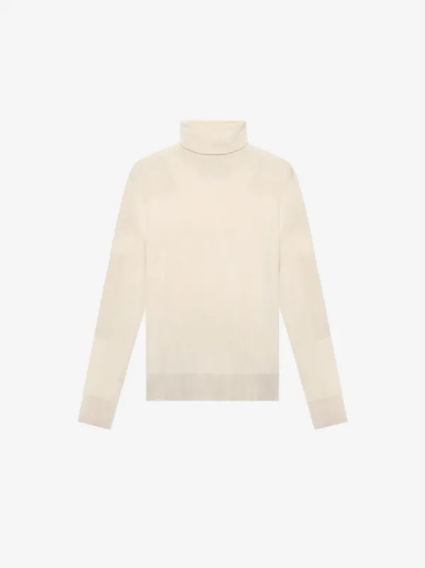 Fitted Wool Turtleneck - Alabaster made by AMIRI