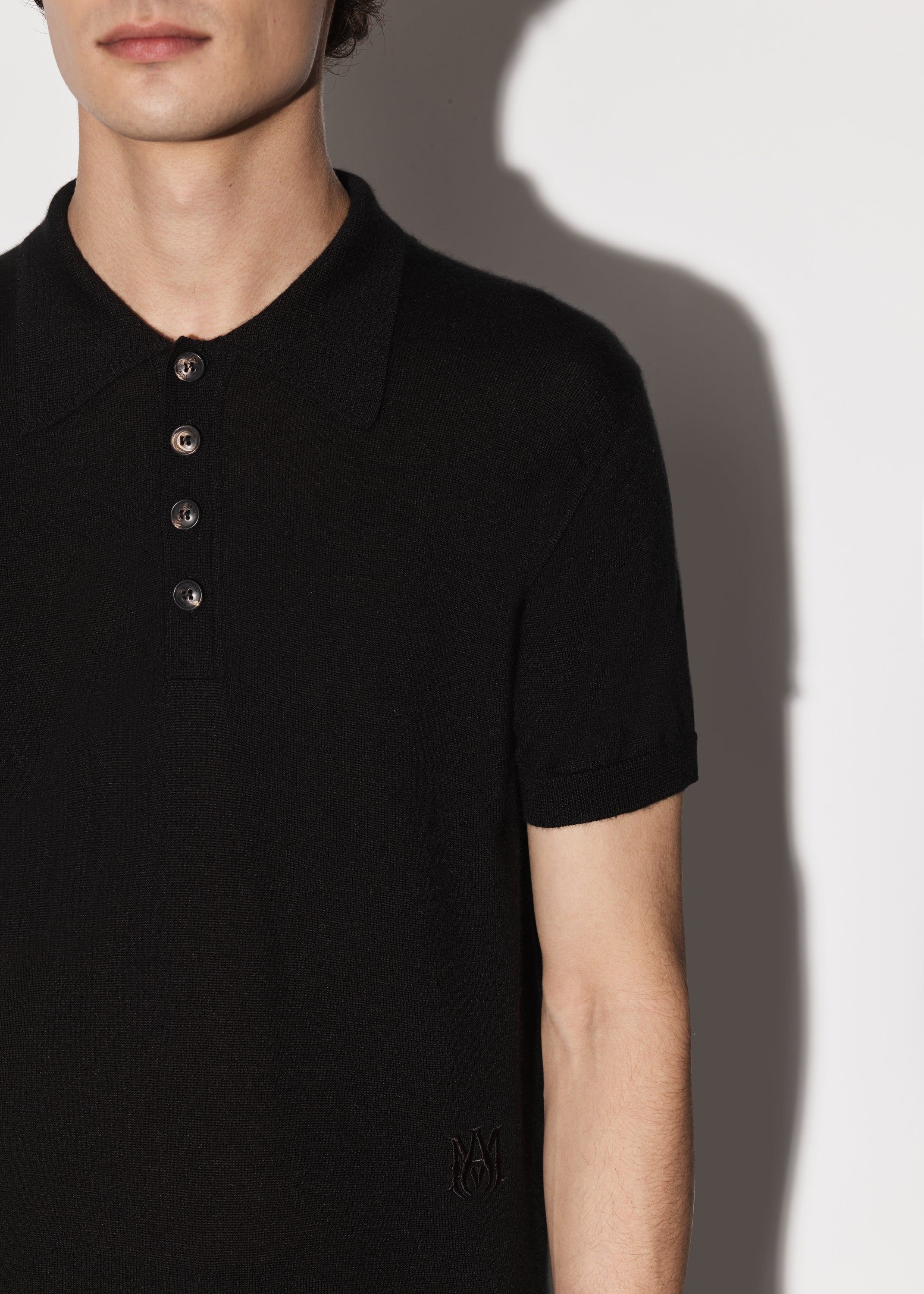 M.A. EMBROIDERED POLO - BLACK sold by AMIRI product image thumbnail 4