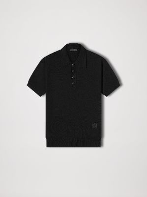 M.A. EMBROIDERED POLO - BLACK made by AMIRI