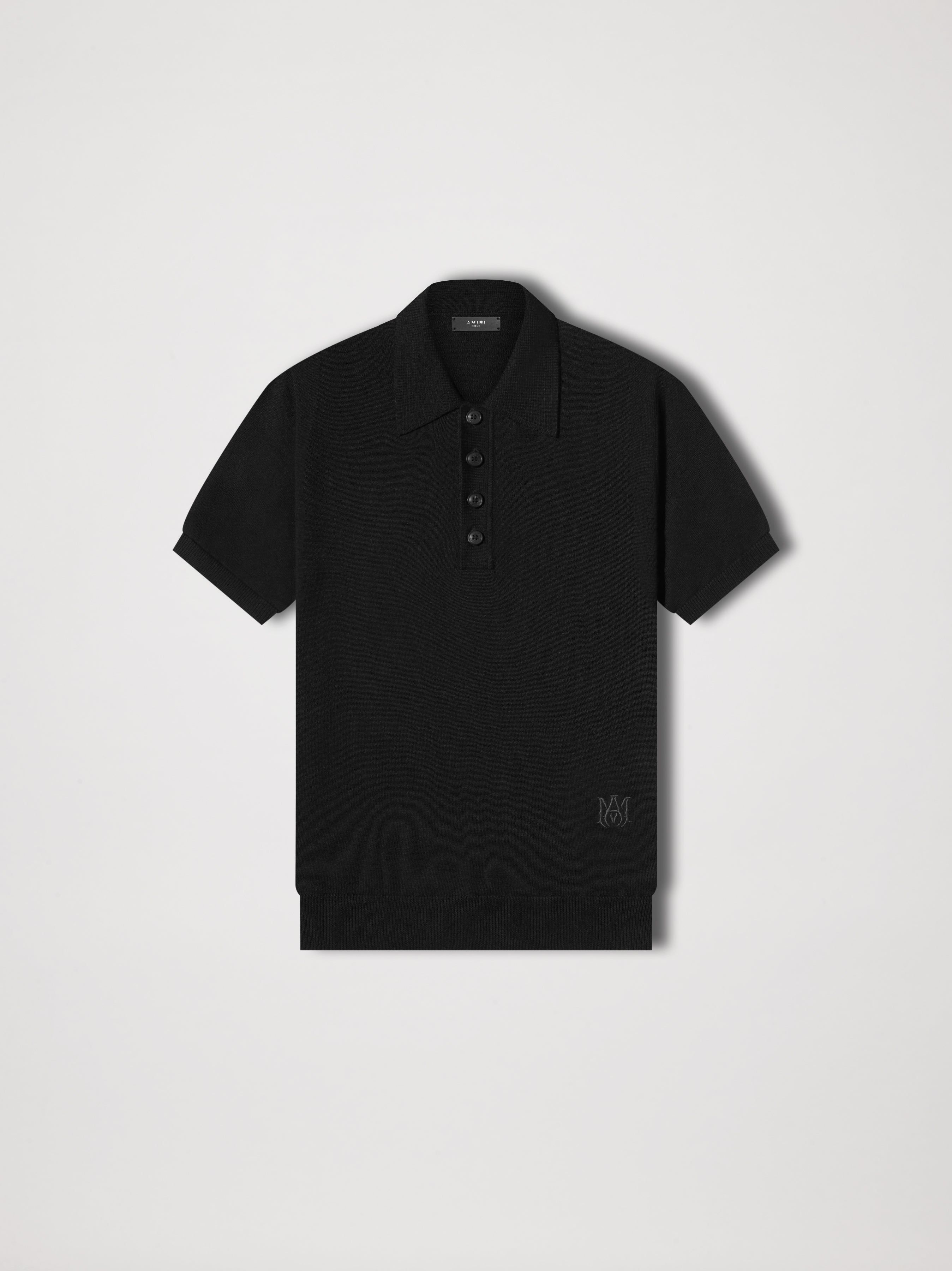 M.A. EMBROIDERED POLO - BLACK sold by AMIRI