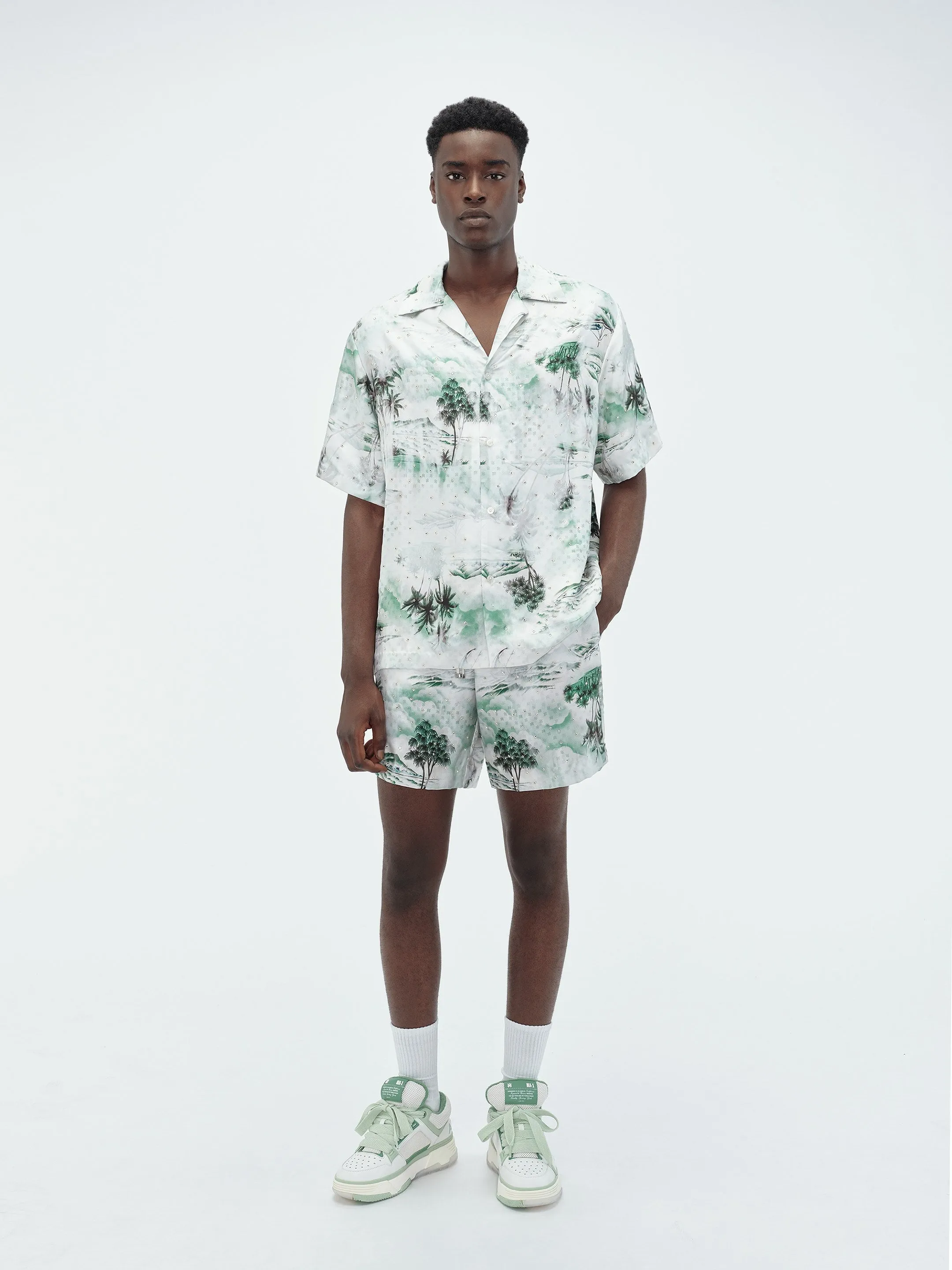 HAWAIIAN PRINT BOWLING SHIRT - Mineral Green sold by AMIRI product image thumbnail 2