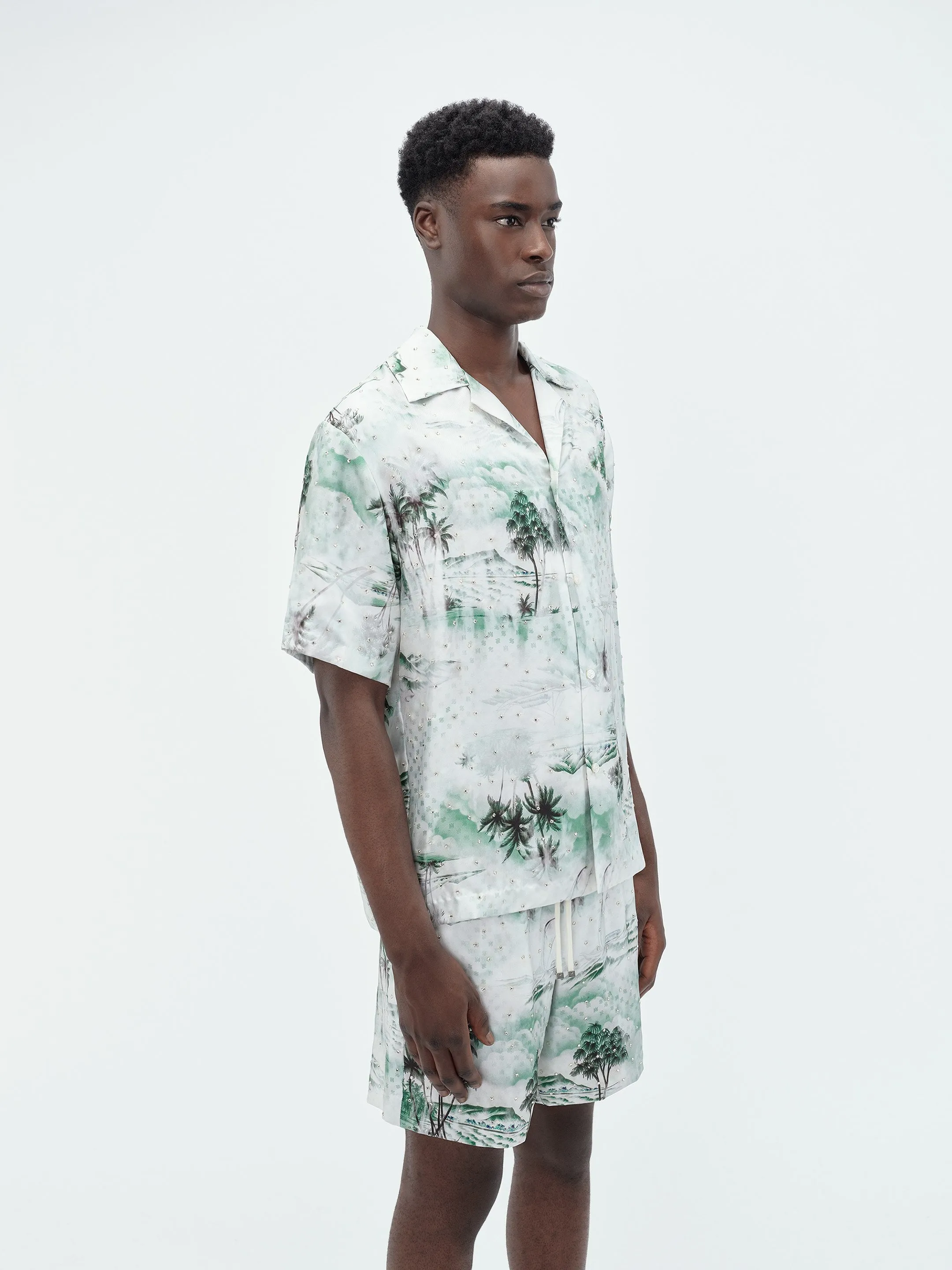 HAWAIIAN PRINT BOWLING SHIRT - Mineral Green sold by AMIRI product image thumbnail 4